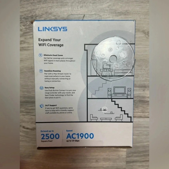 Linksys WiFi Extender (AC1900); RE7000 Brand new never opened - Picture 2 of 8
